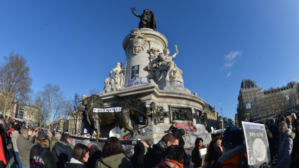 Place de la République, 11 janvier 2015 (Photo: Pascal Fessard)
