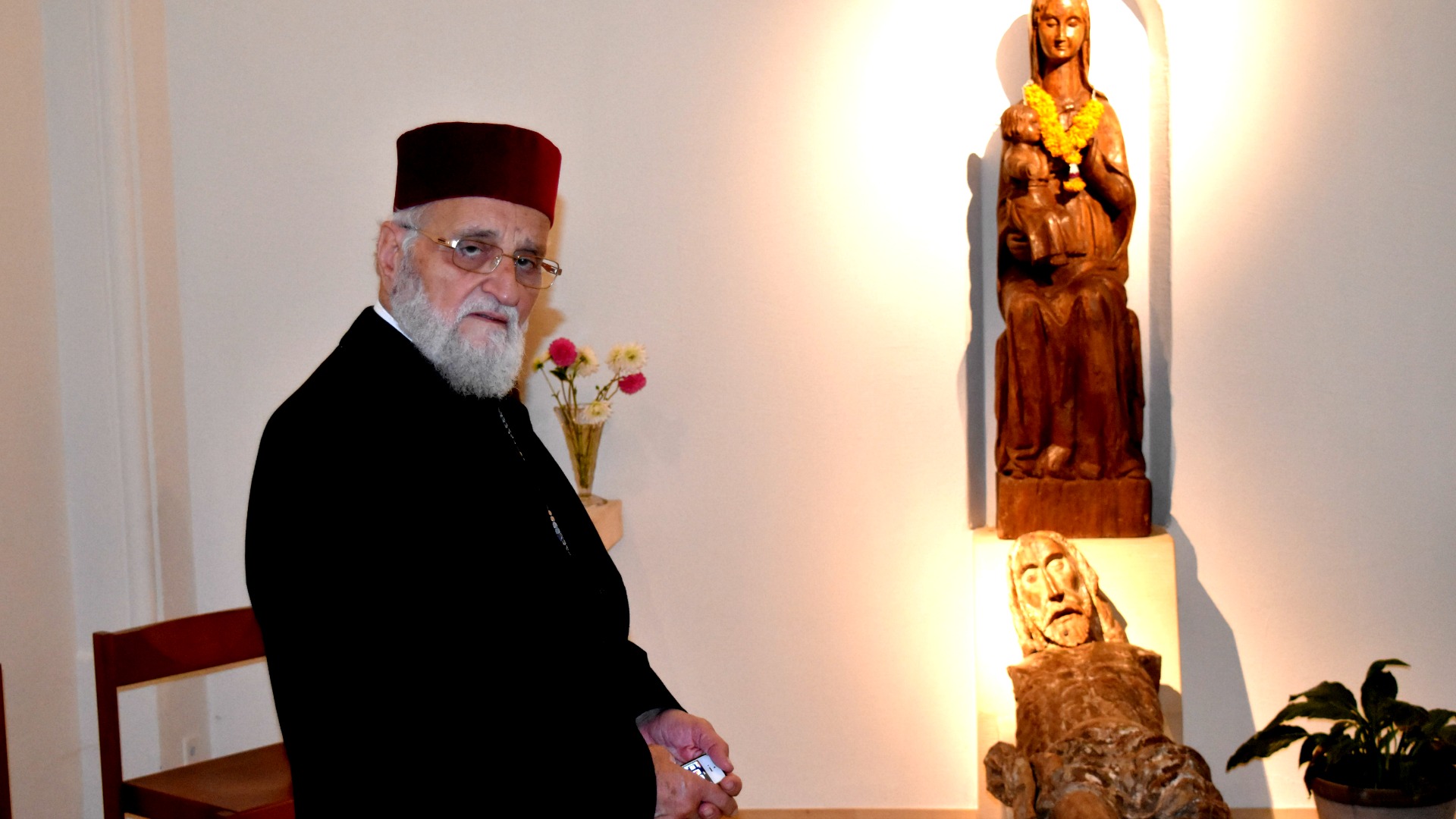 Le patriarche Grégoire III Laham, chef de l’Eglise grecque-melkite catholique, en visite en Suisse à l'invitation de l'Aide à l'Eglise en Détresse (Photo: Jacques Berset)